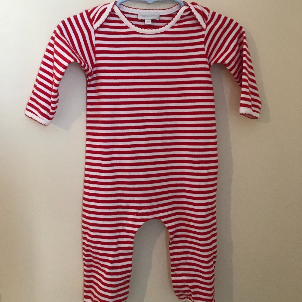 Magnolia Baby striped pima playsuit